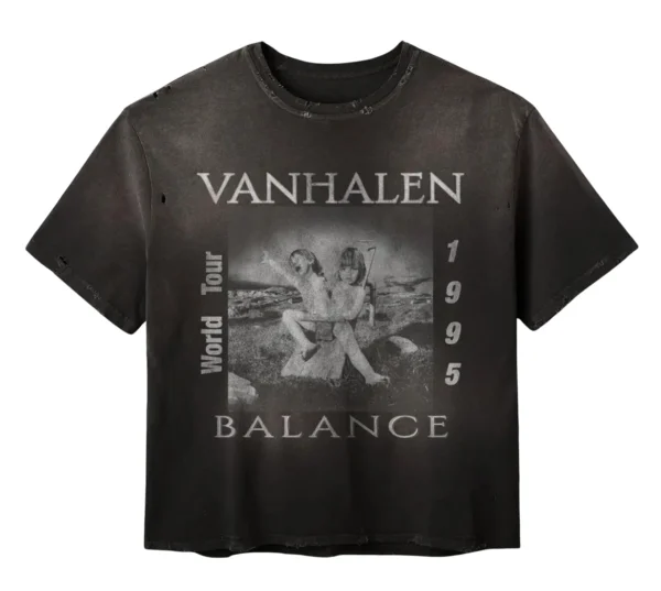 Gold+Vintage Gallery Raspberry Hills 'Balance' Van Halen Black Tee